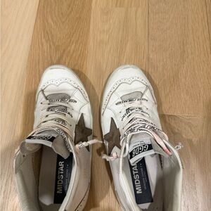 Golden Goose Midstar White and Brown Sneakers